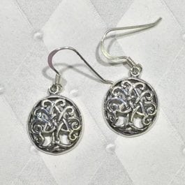 Oval Cut Tree of Life Earrings