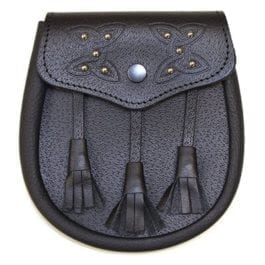 Leather Sporran Embossed/Studded