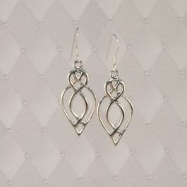Heart & Crown Silver Earrings