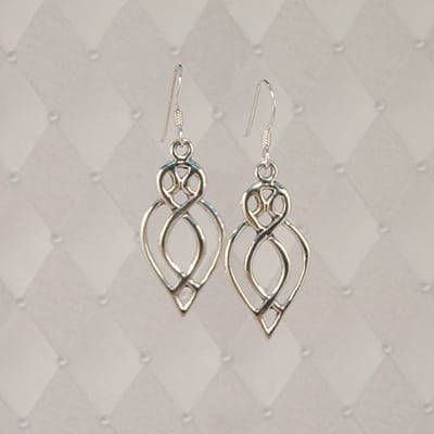 Heart & Crown Silver Earrings - J-SE073
