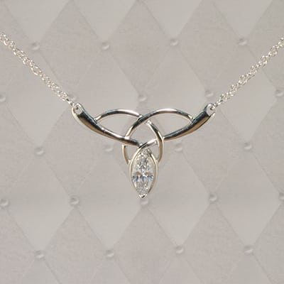 Love-Knot Necklace with Stone - J-SN20324