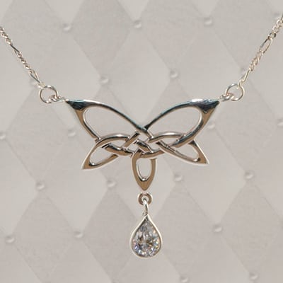 Celtic Butterfly Necklace with Stone - J-SN20391