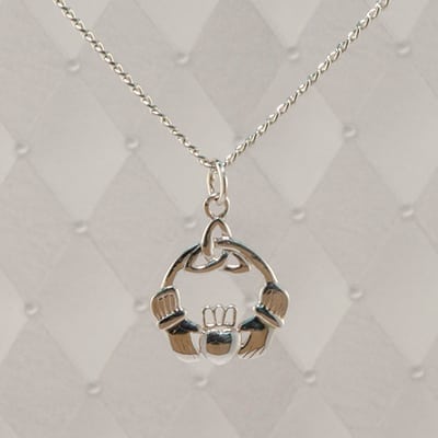 Claddagh with Knot Pendant - J-SP11799