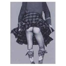 Kilted person with bare butt