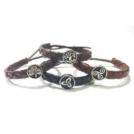 Celtic Leather Bracelets - muted, flat